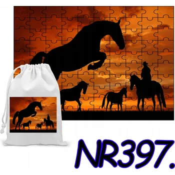 Obraz PUZZLE 192 DÍLKŮ PRO DĚTI - KONĚ PONÍCI + SÁČEK S POTISKEM