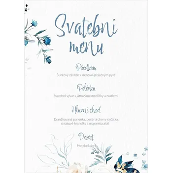 Svatební dekorace Svatební menu 334