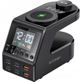 Budík Budík Blitzwolf BW-FW10 s nabíječkou 2xUSB-A, 4xUSB-C, 240W