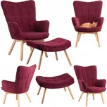 Křeslo ušák HowHomely fialové