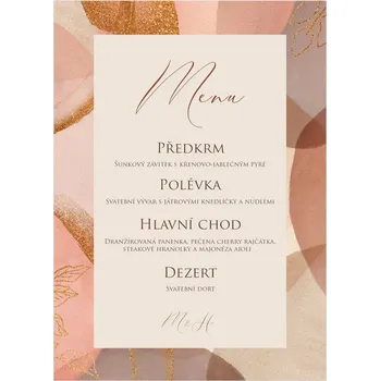 Svatební dekorace Svatební menu 331