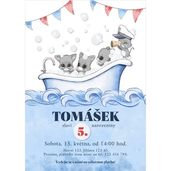 Pozvánka Narozeninová pozvánka 53 - Kočičí námořníci