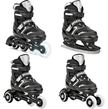 Kolečkové brusle RAVEN Kolečkové brusle 4v1 Raven Helixi 30/33 ČERNÁ|ŠEDÁ