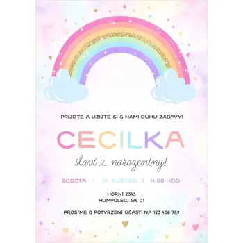 Pozvánka Narozeninová pozvánka 59 - Duha s obláčky