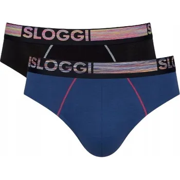 Slipy Bavlněné pánské Slipy černé Sloggi Men GO ABC Natural Midi 2P M