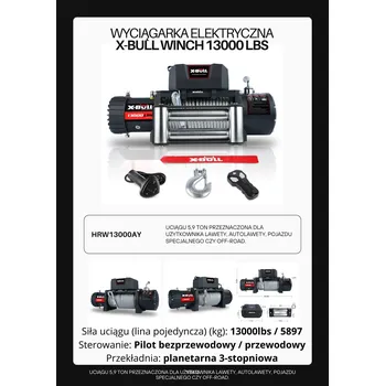 lanový naviják Elektrický lanový naviják 12V HRW13000AY