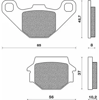 Brzdová destička brzdové destičky, NEWFREN (směs OFF ROAD DIRT ORGANIC) 2 ks v balení M502-912