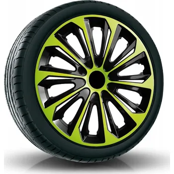 Poklice na kolo Puklice STRONG 16" zeleno-černé pro Chevrolet, Citroen, Dacia, 4 ks