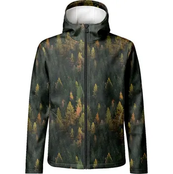 Panel se střihem 62 pánská softshell bunda malba les