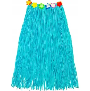 Dámská sukně HAWAJSKÁ SUKNĚ MODRÁ HAWAII HULA RAFIA 80 CM