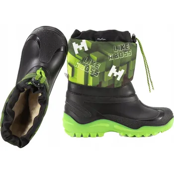 Dívčí sněhule RENBUT MUFLON 32-468 SNĚHULE ZIMNÍ KOZAČKY ZATEPLENÉ VLNOU 29/30 Černá