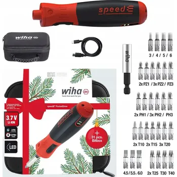 Šroubovák WIHA Elektrický šroubovák SpeedE PocketDrive 47183 Vánoční edice