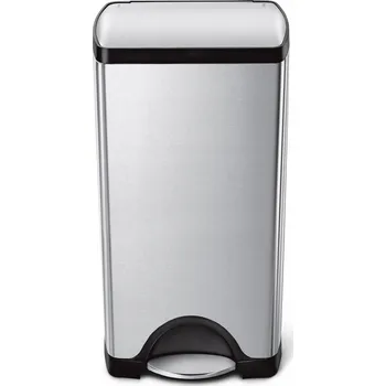 Odpadkový koš Simplehuman ODPADKOVÝ KOŠ Obdélníkový Pedálový odpadkový koš 30 l Nerezová Ocel Stříbrný