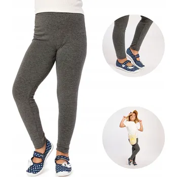 Dívčí legíny Dívčí legíny dlouhé viskózové MS10-130 Tmavě šedé, velikost 134