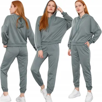 TEPLÁKOVÁ SOUPRAVA SOUPRAVA MÓDNÍ TEPLÁKOVKA DVOJDÍLNÁ DÁMSKÁ TEPLÁKOVÁ SOUPRAVA ZELENÁ VEL S