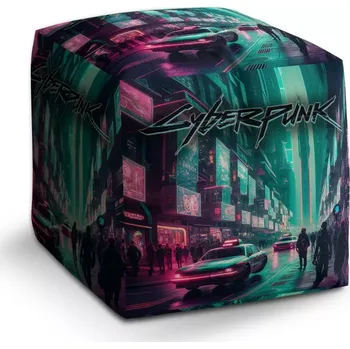 Taburet Sablio Taburet Cube Cyberpunk 2077 Město: 40x40x40 cm