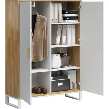 Šatní skříň Kancelářský šatník na oblečení a pořadače. Šířka 118 cm - Bílá