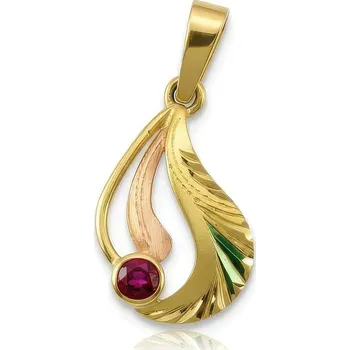 Přívěsek ŠPERKY-NM, Dámský zlatý přívěsek s rubínem 1788