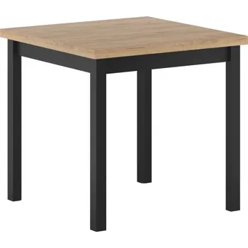 Jídelní stůl Čtvercový jídelní stůl 80×80 cm – Dub zlatý Craft / Černé nohy