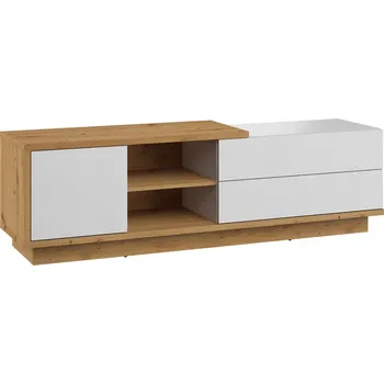 Televizní stolek TV stolek stojící pod televizor Hybrid 160 cm dub artisan - bílý lesk