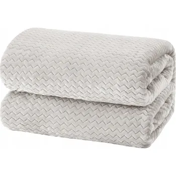 deka Deka z Mikrovlákna Cik Cak Šedá Měkká Teplá Moderní Design 160x200