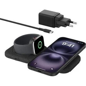 Belkin BOOST CHARGE™ PRO Qi2 2v1 Bezdrátová skládací cestovní podložka pro iPhone/Apple Watch/AirPods, černá + Doprava ZDARMA