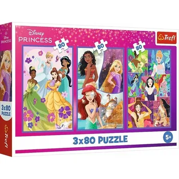 Puzzle Trefl Puzzle 240 dílků Disney Puzzle 3 x 80 dílků Princezny a přátelé 34631 Trefl
