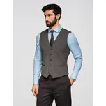 Elegantní pánská vesta SLIM FIT s motivem rybí kosti - V1 OM-BLZV-0143 Barva: Tmavě Šedá, Velikost: L