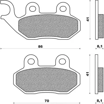 Brzdová destička brzdové destičky, NEWFREN (směs SCOOTER ELITE ORGANIC) 2 ks v balení M502-926