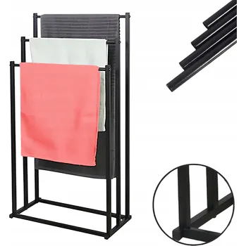 Držák na ručník STOJAN NA RUČNÍKY VĚŠÁK STOJACÍ PODLAHOVÝ DO KOUPELNY KOVOVÝ STABILNÍ