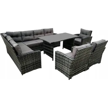 Sada zahradního nábytku z umělého ratanu Gordon hnědá, 6 ks