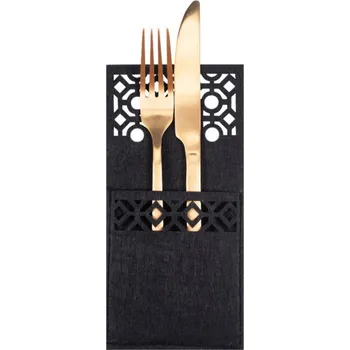 Vánoční ozdoba Vánoční obal na příbory KF357-4B černý