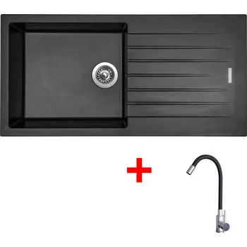 Granitový dřez Sinks G22374 Set PERFECTO 1000 Metalblack + Elasta nerez/černá Stav zboží: Nový produkt v externím skladu