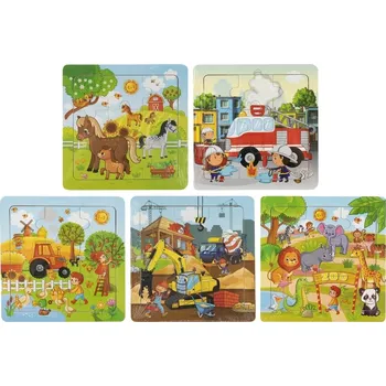 Puzzle Puzzle dřevěné deskové 9 dílků 15x15 cm