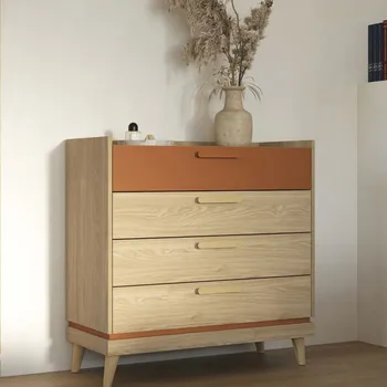 Komoda Šuplíková komoda ARWEN - dub / cihlová