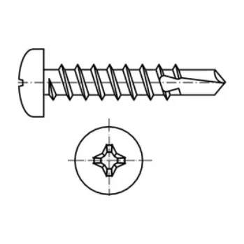 Šroub Šroub TEX samovrtný půlkulatá hlava DIN 7504N m 4,2x 25 zinek bílý