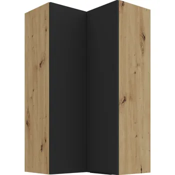 Kuchyňská skříňka 60 x 60 GN-108 2F (90°), Horní rohová kuchyňská skříňka Aria černá/artisan