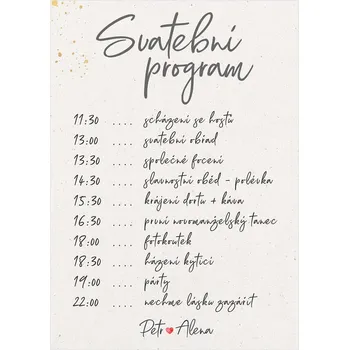 Svatební dekorace Svatební harmonogram 286