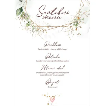 Svatební dekorace Svatební menu 349