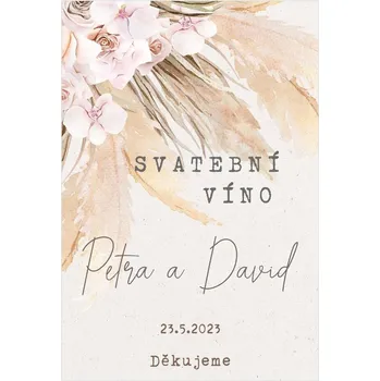 Svatební dekorace Etiketa na svatební víno 256