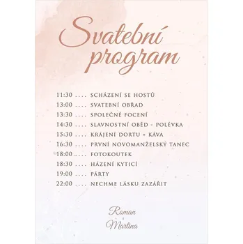 Svatební dekorace Svatební harmonogram 265