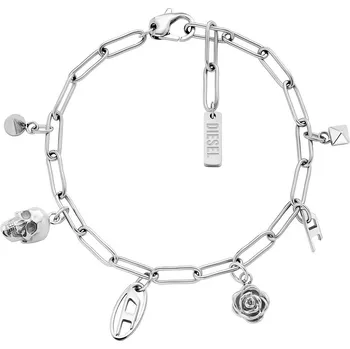 Náramek Diesel Moderní ocelový náramek s přívěsky DX1604040 + 2 měsíce na vrácení zboží