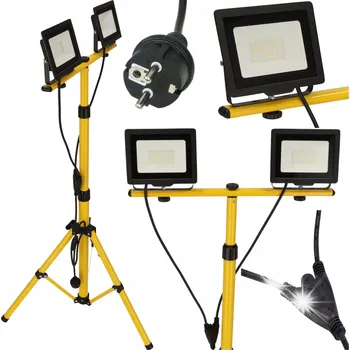 Sada LED halogenů 2x50W + stativ 170cm, 6000K, reflektor