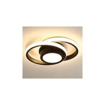 Kulaté stropní LED svítidlo Ójna, celočerné hliníkové, průměr 12 cm, teplé světlo