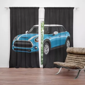 Závěs Sablio Závěs Mini sedan Černé pozadí: 2ks 140x250cm