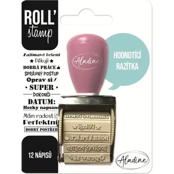 Razítko Aladine Hodnoticí nápisy - otočné razítko s nápisy (12ks)