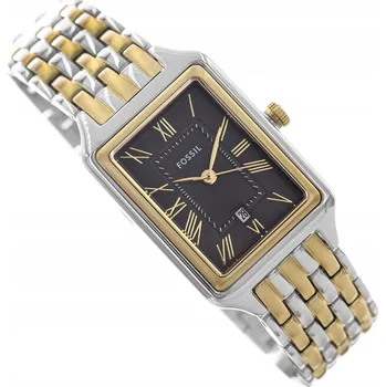 Hodinky DÁMSKÉ HODINKY FOSSIL ES5376SET RAQUEL STŘÍBRNO-ZLATÉ S NÁRAMKEM DÁREK