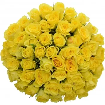 umělá květina Kytice 55 žlutých růží GOLDEN TOWER 50 cm