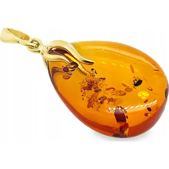 Přívěsek ZAWIESZKA SREBRNA pozłacana Jantarové zlato přívěsek FILM