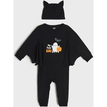 Kojenecký overall Sinsay - KOJENECKÝ OVERAL S ČEPIČKOU - černá - 178BB-99X - 178BB-99X-56-1